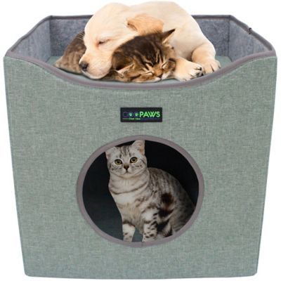 Image showing 7 th Jespet Foldable Cat Condo, Sage Green, Cube House