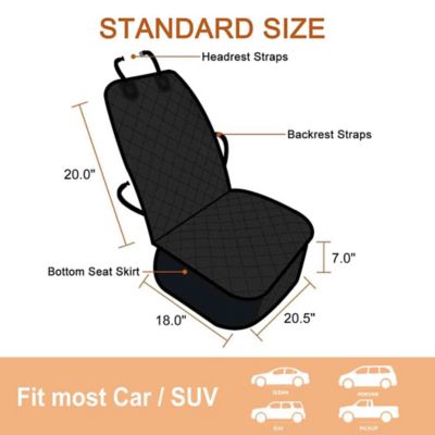 Image showing  Quilted Pet Front Car Seat Cover, Black, Dog Travel Protection