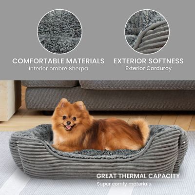Image showing  Rectangle Dog Bed, Durable Sleeping Calming Cuddler for Pets