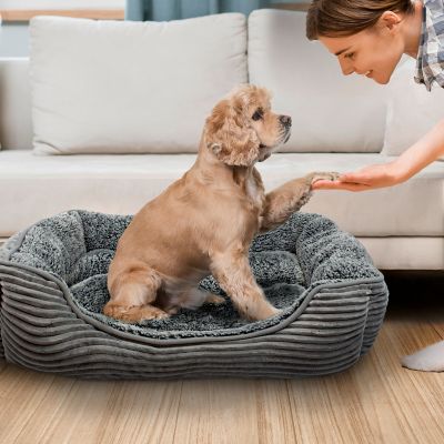 Image showing  Rectangle Dog Bed, Durable Sleeping Calming Cuddler for Pets