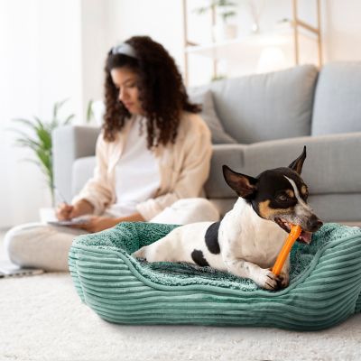 Image showing  Rectangle Dog Bed, Durable Sleeping Calming Cuddler for Pets