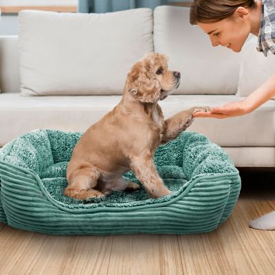Image showing  Rectangle Dog Bed, Durable Sleeping Calming Cuddler for Pets
