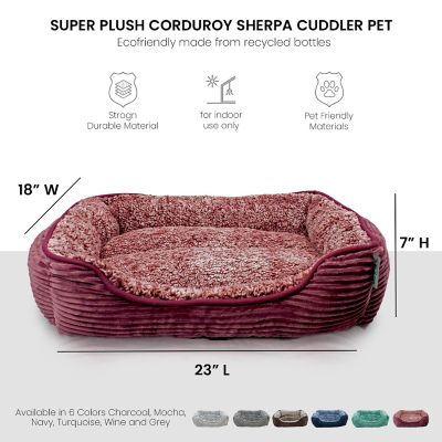 Image showing  Rectangle Dog Bed, Durable Sleeping Calming Cuddler for Pets