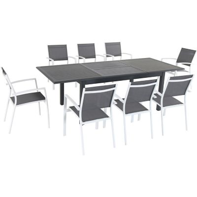 Cambridge Turner 9 pc. Expandable Dining Set with 8 Sling Dining Chairs and a 40 in. x 94 in. Table