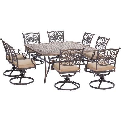 Cambridge Seasons 9 pc. Dining Set with Eight Swivel Dining Chairs and Square Dining Table