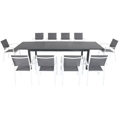 Image showing  Nova 11 pc. Outdoor Dining Set with 10 Sling Chairs and a 40 in. x 118 in. Expandable Dining Table