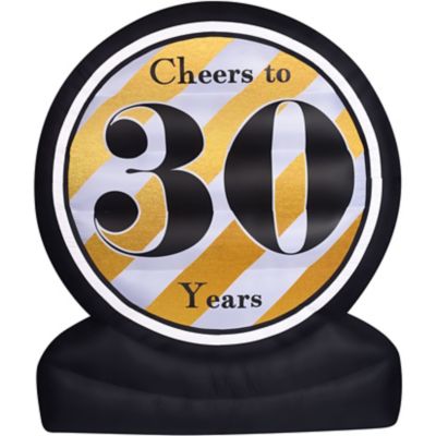 Fraser Hill Farm 8 ft. Tall Outdoor Blow Up Inflatable Cheers to 30 Years Birthday or Anniversary Milestone, FRED30CHEER081-L