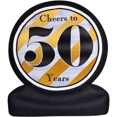 Fraser Hill Farm 8 ft. Tall Outdoor Blow Up Inflatable Cheers to 50 Years Birthday or Anniversary Milestone, FRED50CHEER081-L