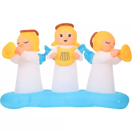 Fraser Hill Farm 8 Foot Pre-Lit Inflatable Angel Trio Christmas Inflatables