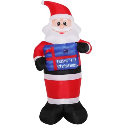 Fraser Hill Farm 7 ft. Pre Lit Inflatable Santa Countdown