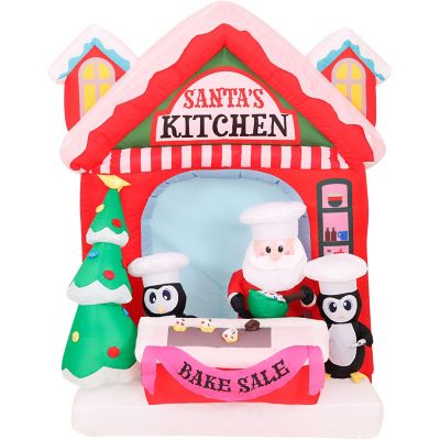 Fraser Hill Farm 7 ft. Tall Pre Lit Inflatable Santa's Kitchen