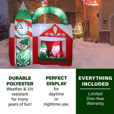 Image showing  6 ft. Wide Pre Lit Inflatable Santa's Workshop
