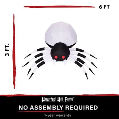 Haunted Hill Farm 6 ft. Wide Prelit Inflatable Spider with Disco Lights