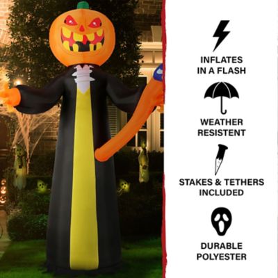 Haunted Hill Farm 10 ft. Pre lit Inflatable Pumpkin Reaper