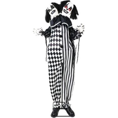 Haunted Hill Farm Lifesize Animatronic Two Headed Clown with Lights and Sound