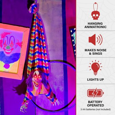 Image showing  Animatronic Hanging Upside Down Clown with Lights and Sound