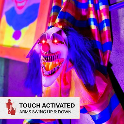 Image showing  Animatronic Hanging Upside Down Clown with Lights and Sound