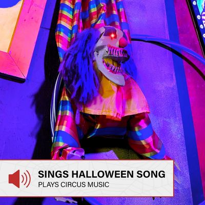 Image showing  Animatronic Hanging Upside Down Clown with Lights and Sound