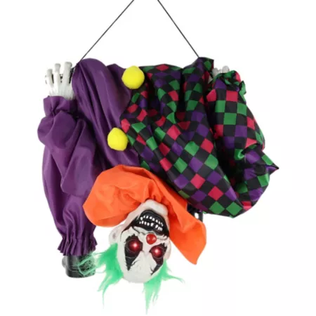 Upside Down Animatronic Clown from Haunted Hill Farm on Swing with Lights and Sounds Halloween Animatronics