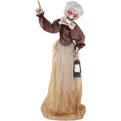 Haunted Hill Farm Lifesize Animatronic Old Lady Zombie Halloween Decoration