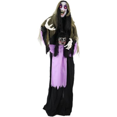 Haunted Hill Farm Lifesize Animatronic Vampire Lady with Baby Halloween Decoration
