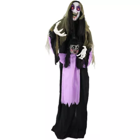 Life-Size Animatronic Vampire Lady from Haunted Hill Farm with Baby Halloween Decoration Halloween Animatronics