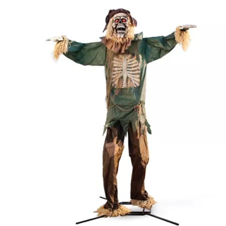 Haunted Hill Farm Halloween Outdoor Decoration with 15 Foot Animatronic Scarecrow Halloween Animatronics