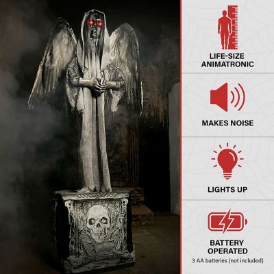Image showing  Lifesize Animatronic Haunted Angel Statue Halloween Decoration