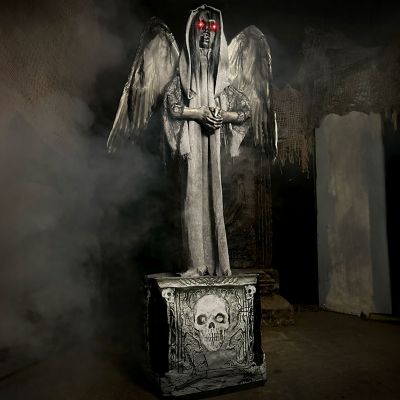 Image showing 7 th Haunted Hill Farm Lifesize Animatronic Haunted Angel Statue Halloween Decoration