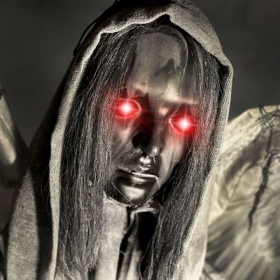 Image showing 9 th Haunted Hill Farm Lifesize Animatronic Haunted Angel Statue Halloween Decoration