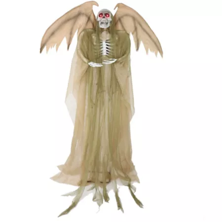 Haunted Hill Farm Life-Size Animatronic Grim Reaper with Wings Halloween Decoration Halloween Animatronics