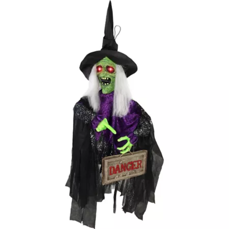 Haunted Hill Farm Animatronic Witch Groundbreaker with Lights and Sounds Indoor and Outdoor Covered Halloween Decor Halloween Animatronics