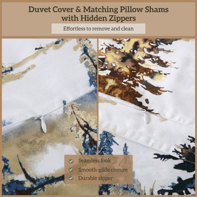 Image showing  Acadia Reversible Duvet Cover Set, Copper, 3 pc.