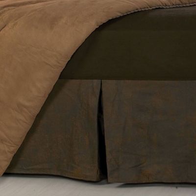 Paseo Road by HiEnd Accents Chocolate Brown Faux Leather Bed Skirt, 1 pc.