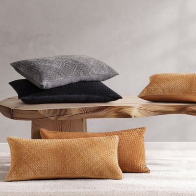 Image showing  Woven Suede Lumbar Pillow, 14 in. x 30 in., 1 pc.