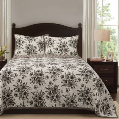 Image showing  Lyla Reversible Floral Print Quilt Set, 3 pc.