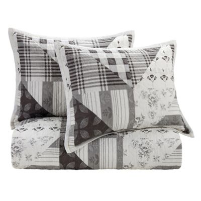 Image showing  Patchwork Prairie Reversible Quilt Set, 3 pc.