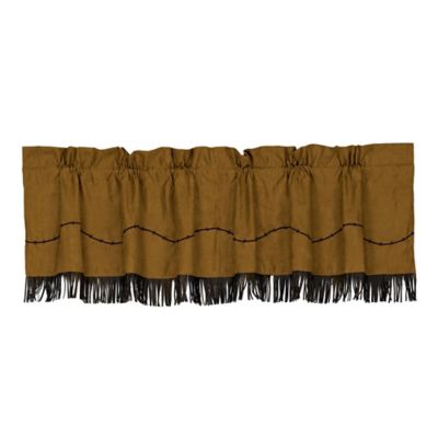 Paseo Road by HiEnd Accents Barbwire Fringed Valance, 18 in. x 84 in., 1 pc.
