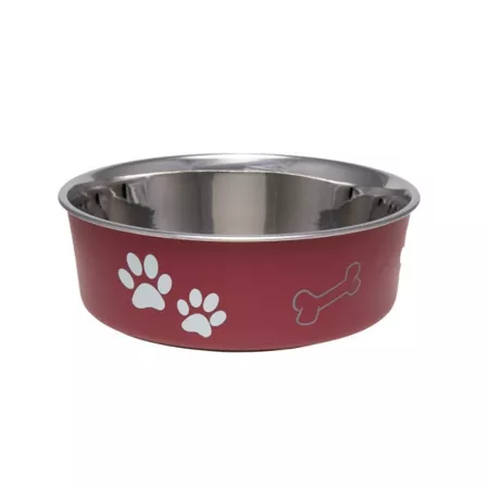 Loving Pets Bella Non-Slip Stainless Steel Pet Bowl 1.88 Cup Small Pack of 1 Single Dog Bowls