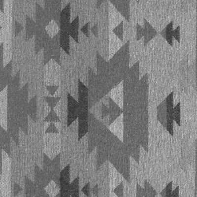 Image showing  Southwest Aztec Design Throw with Sherpa Backing, 50 in. x 60 in., Gray, 1 pc.
