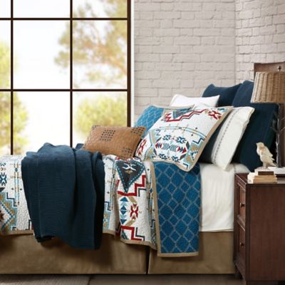 Image showing  Spirit Valley Quilt Set, Teal, 3 pc.