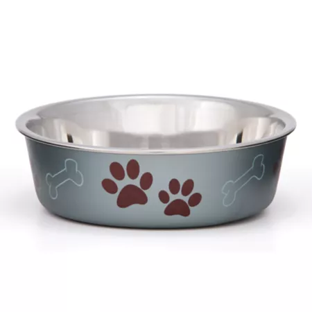 Loving Pets Bella Non-Slip Stainless Steel Pet Bowl 6.4 Cup Large Pack of 1 Single Dog Bowls