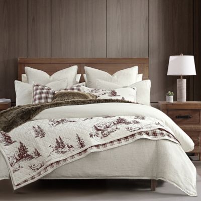 Image showing  White Pine Reversible Quilt Set, White, 3 pc.