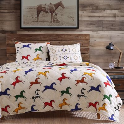 Image showing  Wild Horses Reversible Quilt Set, 3 pc.