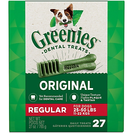 Greenies Original Regular Natural Dental Care Dog Treats, 27 ct.