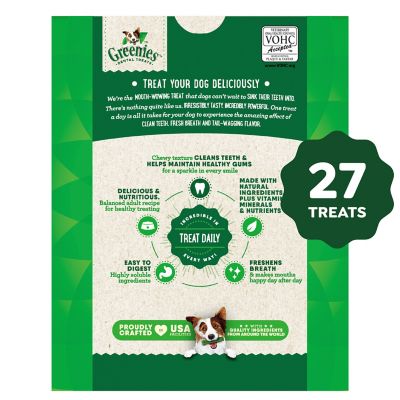 Image showing  Original Regular Natural Dog Dental Care Chews Oral Health Dog Treats, 27 oz. pack, 27 ct.