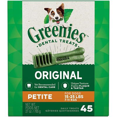 Greenies Original Petite Natural Dog Dental Care Chews Oral Health Dog Treats 27 Oz 45 Pk 219 At Tractor Supply Co