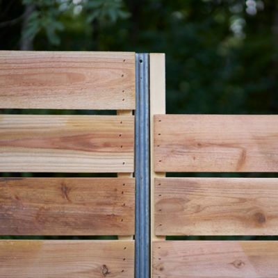 Image showing 5 th Lifetime Steel Post 7 ft. x 4 in. Powder Coated Steel Metal Fence Post with Top Plate for Line Applications, Galvanized Steel