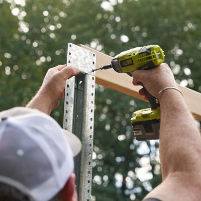 Image showing 6 th Lifetime Steel Post 7 ft. x 4 in. Powder Coated Steel Metal Fence Post with Top Plate for Line Applications, Galvanized Steel