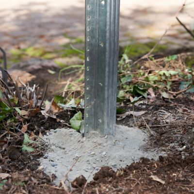 Image showing 7 th Lifetime Steel Post 7 ft. x 4 in. Powder Coated Steel Metal Fence Post with Top Plate for Line Applications, Galvanized Steel